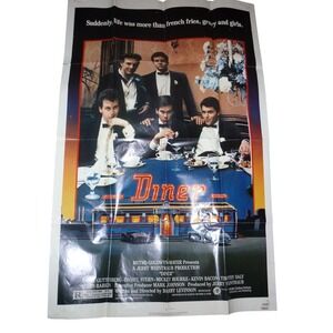 Vintage 1982 Diner Movie Poster Original One Sheet 27x41 Kevin Bacon MGM 820061